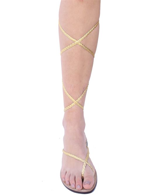 Sandali schiava oro treccine Da Costanzo | SCHIAVATRECCINEFORCAOROGIALLO